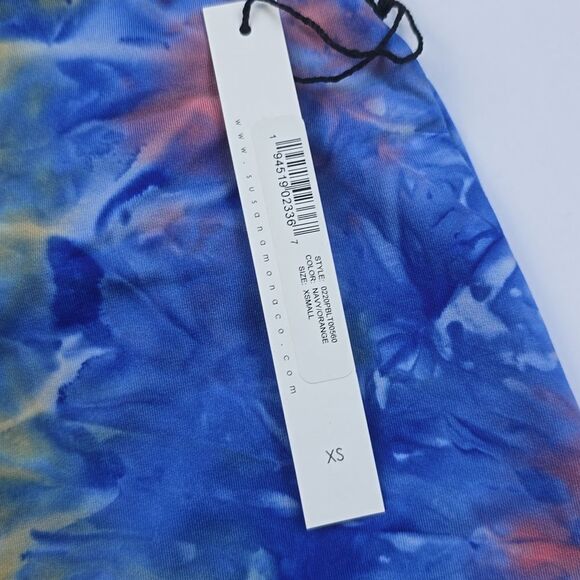 Susana Monaco -1523 NWT Tie Dye Multicolor Orange Blue Tank Top Women's XS - Picture 7 of 10